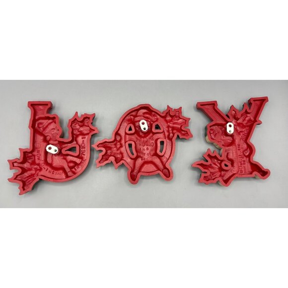 Vintage Homco Teddy Bear Christmas Wall Hanging Set Joy - Picture 5 of 6